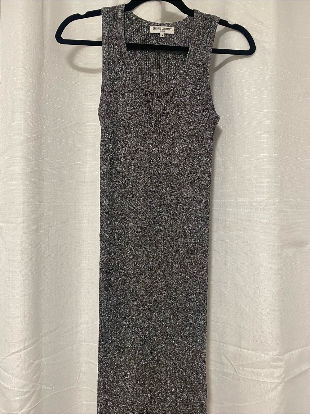 Opening ceremony Metallic Knit Maxi Dress — Gray